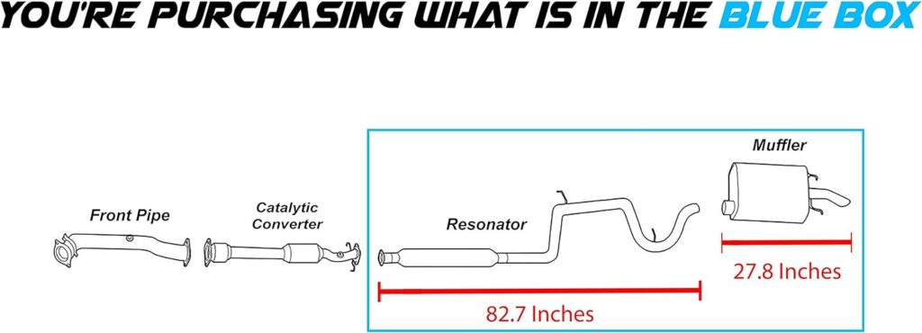 Resonator Pipe Muffler Exhaust System Kit compatible with 1997-2002 Buick Century 3.1L