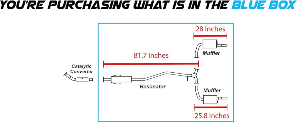 Resonator Pipe Muffler Exhaust System Kit fits: 2003-2008 Mazda6 2.3L Non-Turbo