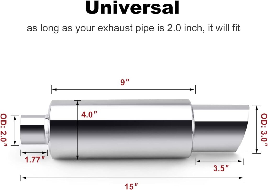 EVIL ENERGY Exhaust Muffler, Stainless Steel Exhaust Tip, Universal 15 Length (Burnt, 2 Inlet 3 Outlet)