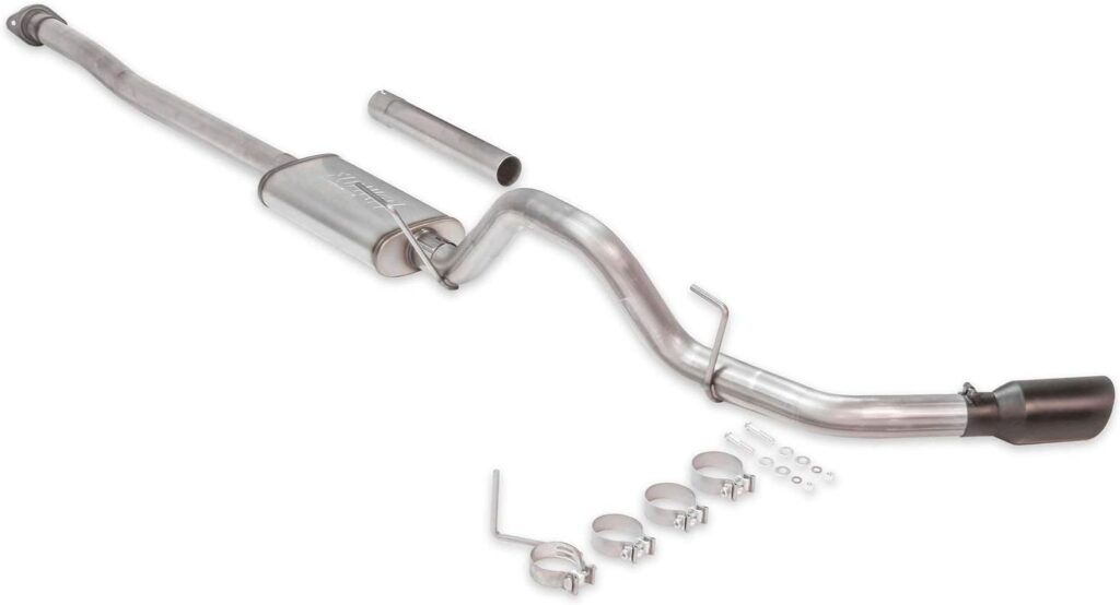 Flowmaster 717887 FlowFX Cat-Back Exhaust System Single Out Side Exit Incl. 3 in. Tubing/Straight Through Mufflers/Round Black Ceramic Coated Tips FlowFX Cat-Back Exhaust System