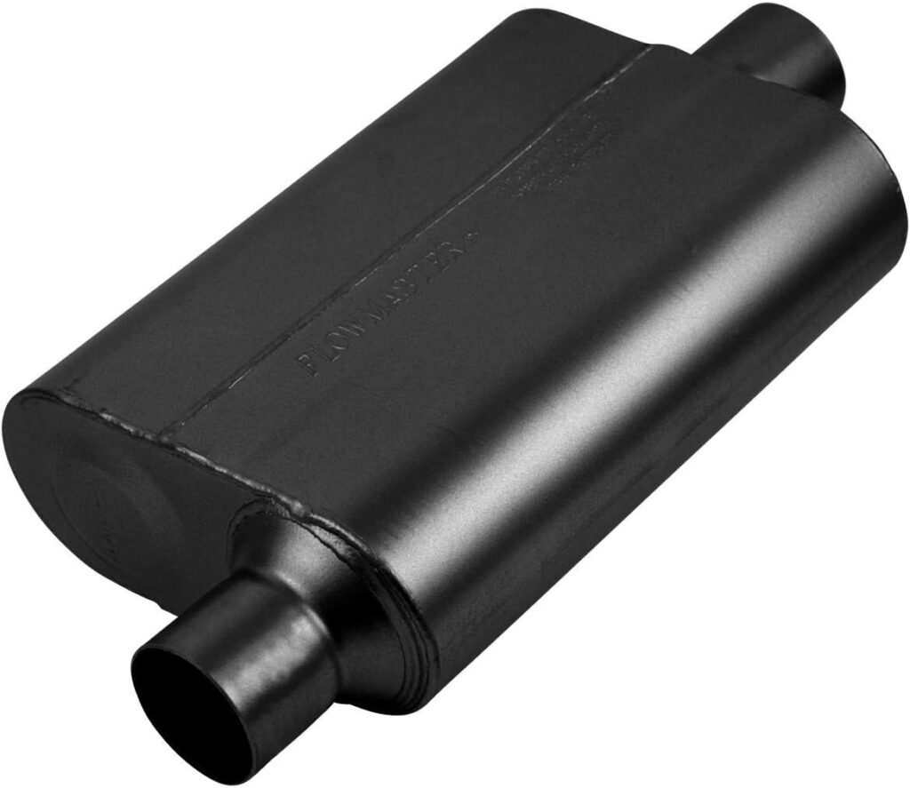 Flowmaster 842546 Super 44 Series Muffler 409S - 2.50 Offset IN/2.50 Center OUT - Aggressive Sound, Black