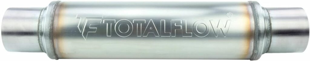 TOTALFLOW 20215 Straight Through Universal Exhaust Muffler | 409 Stainless Steel | 2.25 Inch Inner Diameter Inlet/Outlet