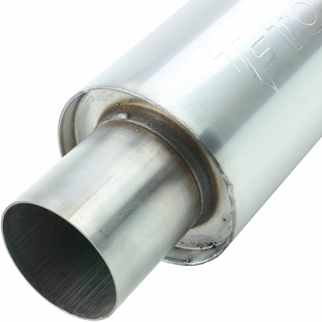 TOTALFLOW 22315 Straight Through Universal Exhaust Muffler | 304 Stainless Steel | 2.25 Inch Inner Diameter Inlet/Outlet