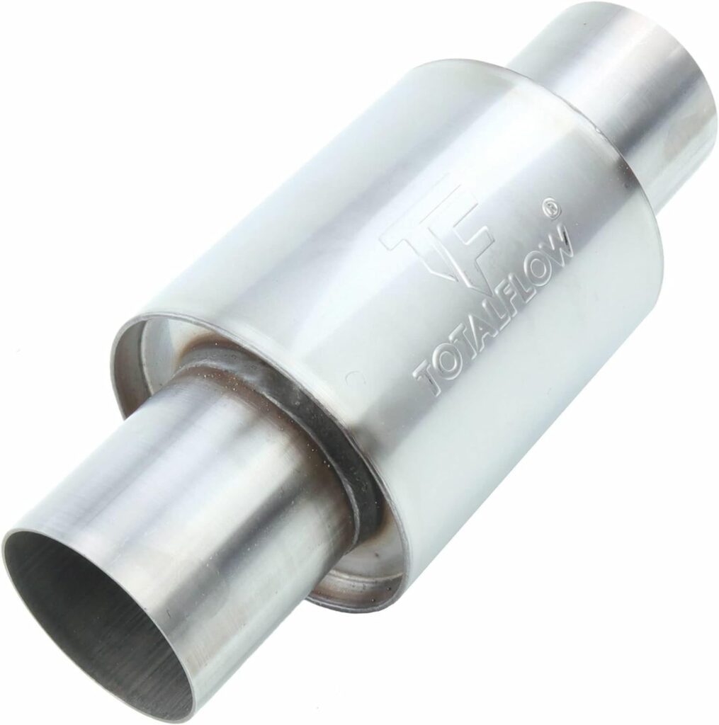 TOTALFLOW 22315 Straight Through Universal Exhaust Muffler | 304 Stainless Steel | 2.25 Inch Inner Diameter Inlet/Outlet