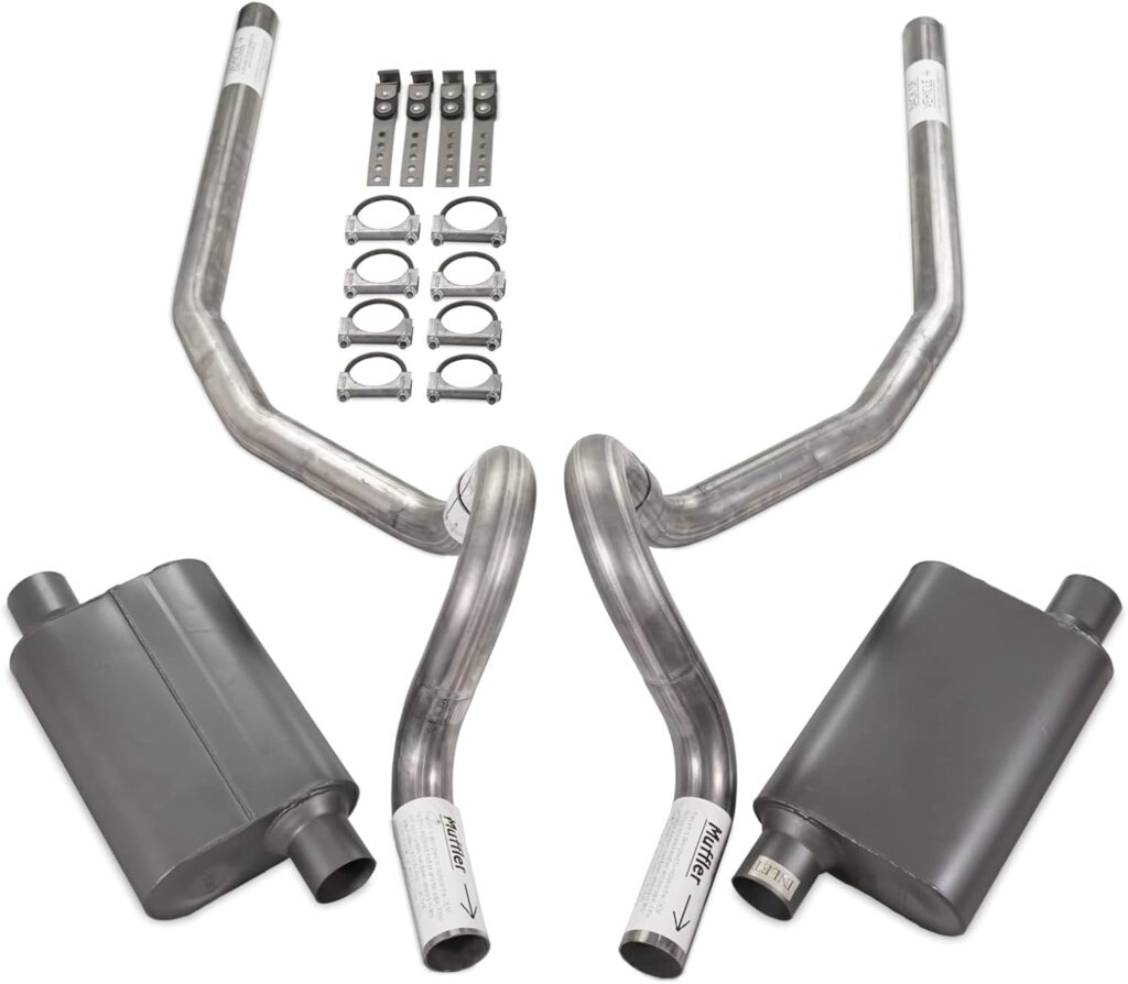 Truck Exhaust Kits 2.5 Dual Exhaust Kit with 2 Chamber Mufflers Rear Exit Fits 78 to 88 GM G Body Cars