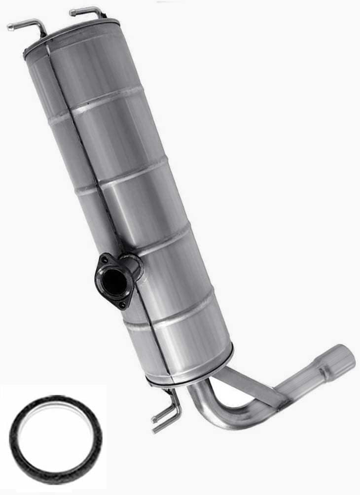 Direct Bolt-On Exhaust Muffler with Tail Pipe for 2001-2005 Toyota Rav4 - Stainless Steel (Includes Free Gasket)