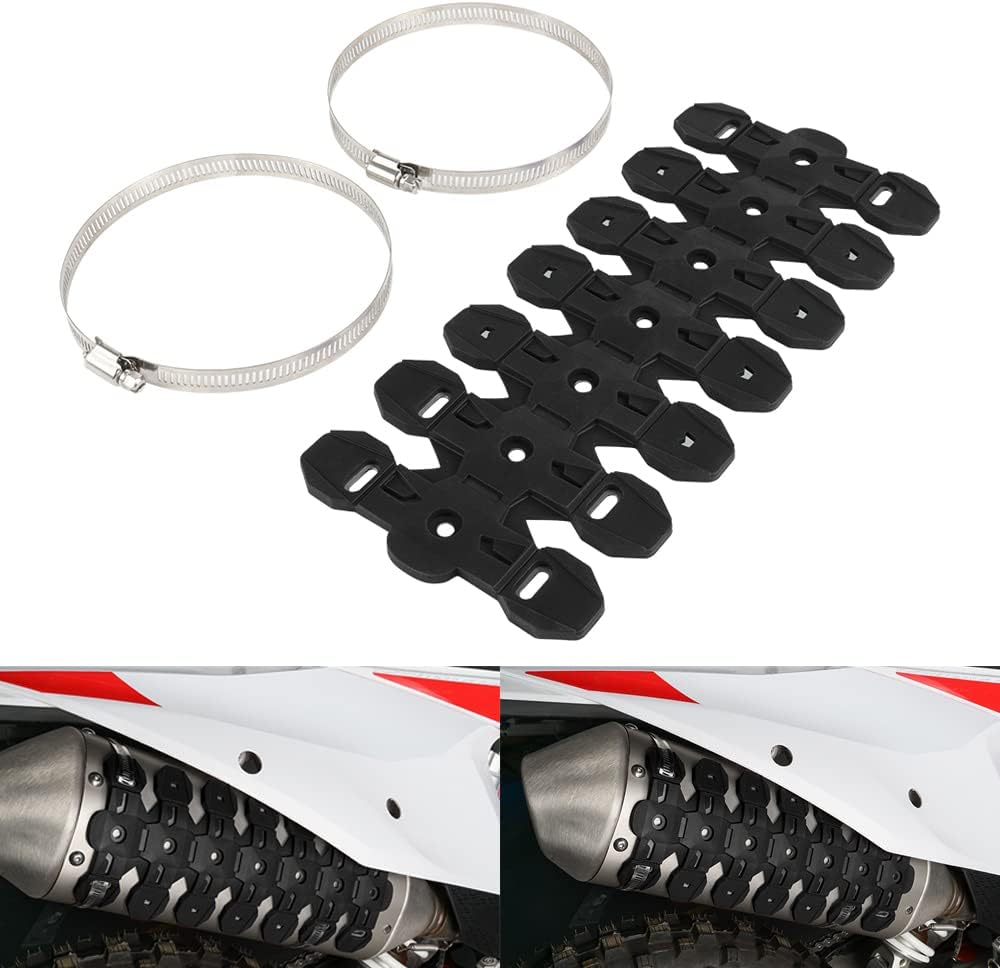 NICECNC Black Exhaust Muffler Silencer Protector Guard Cover Protection Universal Compatible with KTM Husqvarna Husaberg Yamaha Suzuki GasGas Honda Kawasaki ATV etc