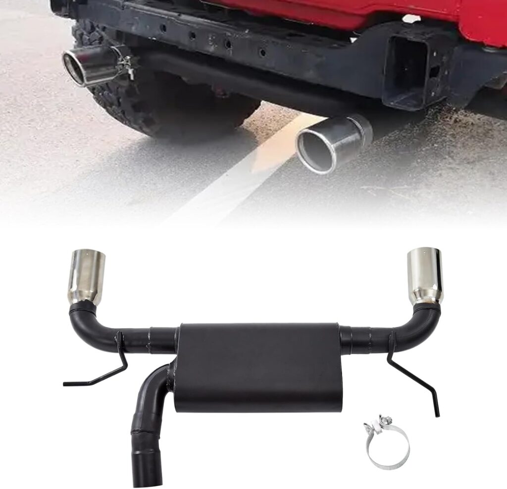 Exhaust Muffler System Cat-Back,Dual Walled Tip 2007-2017 Wrangler JK Exhaust Muffler Kit,Black